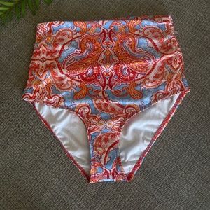 NEW!!! - Athena Paisley Print High Waist Bikini Bottoms 8